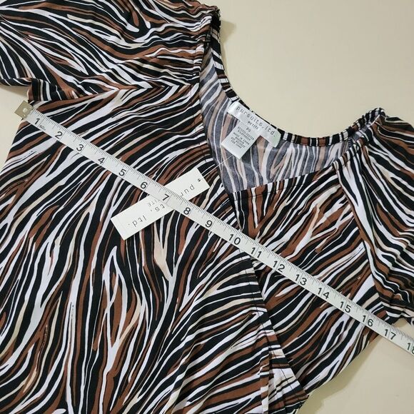 Pursuits Swirly Stripe Jersey V-neck Midi Dress - Picture 4 of 16